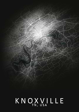 Knoxville TN USA City Map