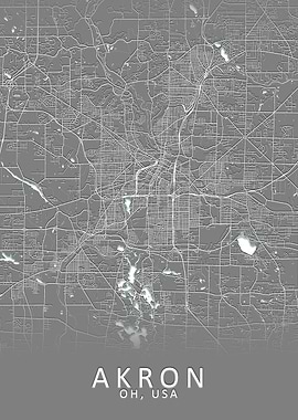 Akron OH USA City Map