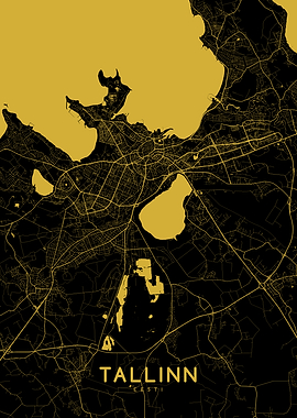 Tallinn map gold