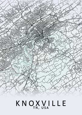 Knoxville TN USA City Map