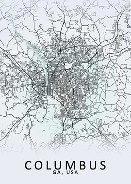Columbus GA USA City Map