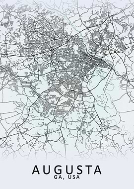 Augusta GA USA City Map