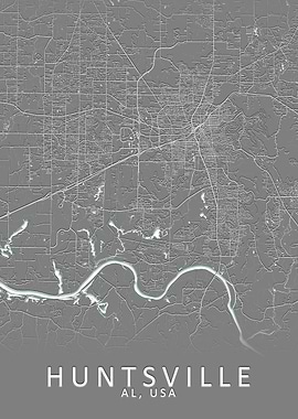 Huntsville AL USA City Map