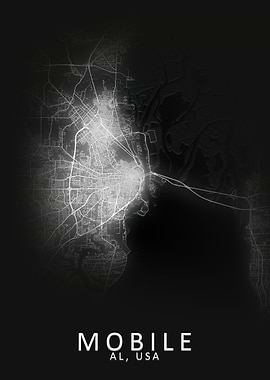 Mobile AL USA City Map
