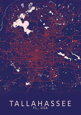 Tallahassee USA City Map