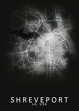 Shreveport LA USA City Map