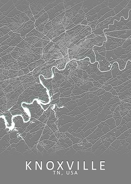 Knoxville TN USA City Map