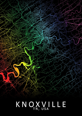 Knoxville TN USA City Map