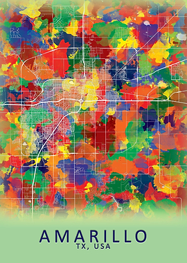 Amarillo TX USA City Map