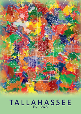Tallahassee USA City Map