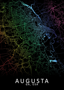 Augusta GA USA City Map