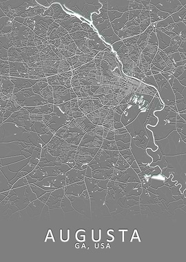 Augusta GA USA City Map