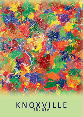 Knoxville TN USA City Map