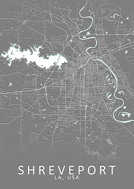 Shreveport LA USA City Map