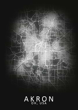 Akron OH USA City Map