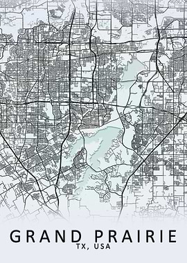 Grand Prairie USA City Map