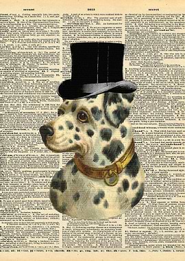 Dog with Hat Dictionary Pa