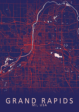 Grand Rapids USA City Map