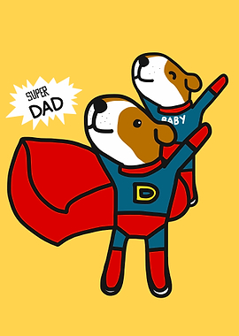 Super dad dog cartoon
