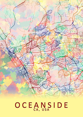 Oceanside CA USA City Map