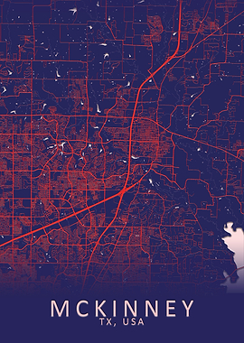 McKinney TX USA City Map