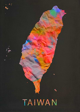 Taiwan Tie Dye Map Country