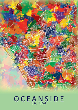Oceanside CA USA City Map