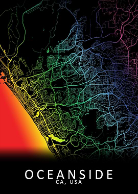 Oceanside CA USA City Map