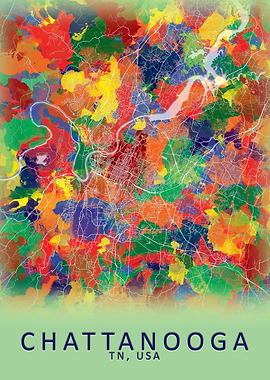 Chattanooga USA City Map