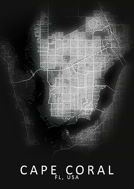 Cape Coral FL USA City Map