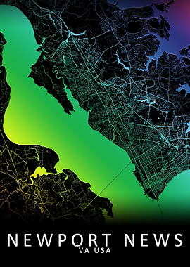 Newport News USA City Map