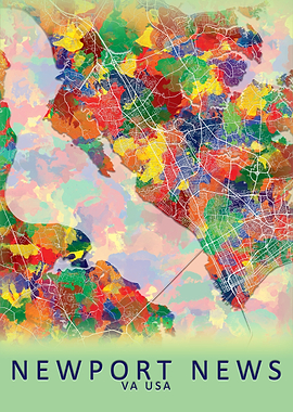 Newport News USA City Map