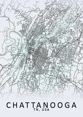 Chattanooga USA City Map