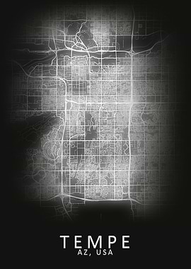 Tempe AZ USA City Map