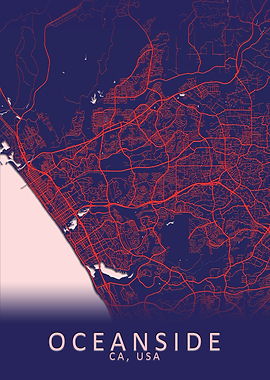 Oceanside CA USA City Map