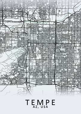 Tempe AZ USA City Map