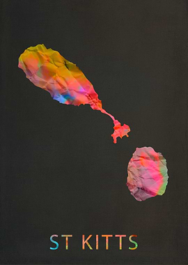 St Kitts Nevis Tie Dye Map