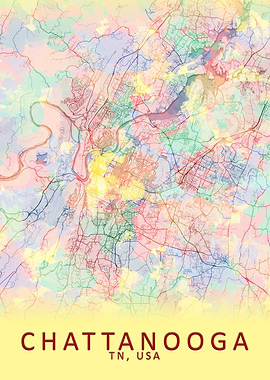 Chattanooga USA City Map