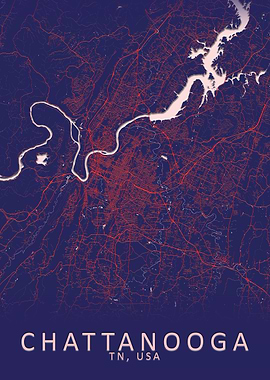 Chattanooga USA City Map