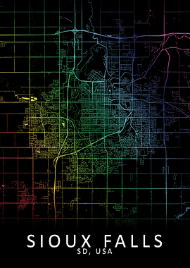 Sioux Falls USA City Map