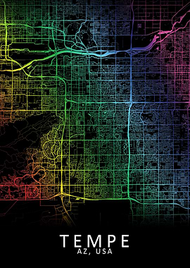 Tempe AZ USA City Map