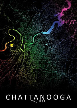 Chattanooga USA City Map