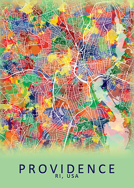 Providence RI USA City Map