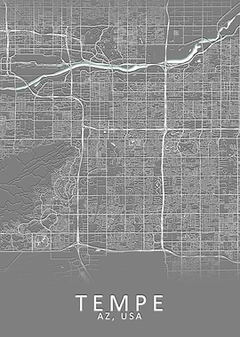 Tempe AZ USA City Map