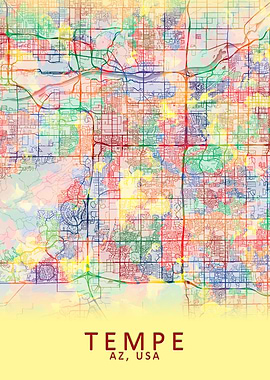 Tempe AZ USA City Map