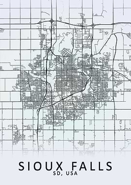 Sioux Falls USA City Map