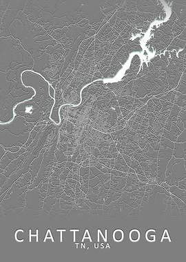 Chattanooga USA City Map