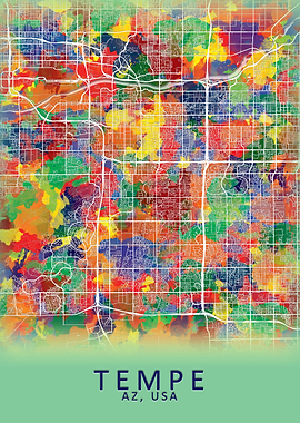 Tempe AZ USA City Map