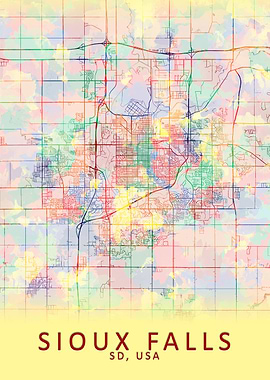 Sioux Falls USA City Map
