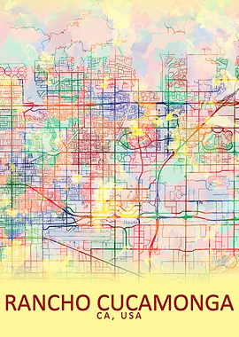 Rancho Cucamonga USA Map
